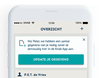 Melding in de Knab App dat je je opnieuw moet identificeren