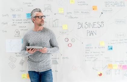 Man die een business plan opstelt
