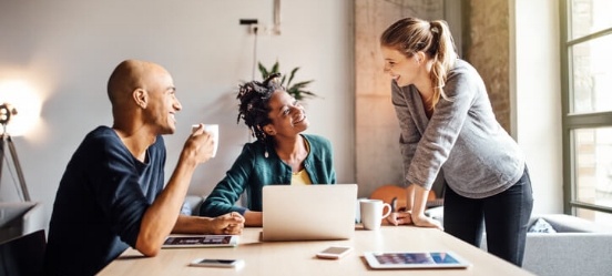 Drie zzp'ers aan het netwerken